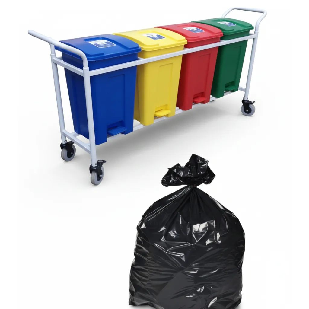 BIO MEDICAL WASTE TROLLEY & GARBAGE BAG